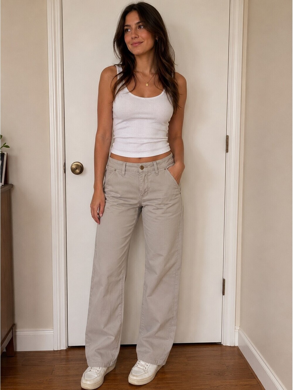 RRL Double RL Ralph Lauren Women's Officer's Chino Pants Khaki Sz 4L Button Fly